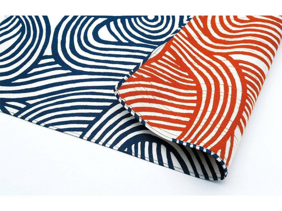 Yoshimura Furoshiki Wrapping Cloth Blue Orange Wave mm