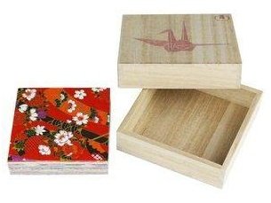 Yuzen Paulownia Wood Box Chiyogami Set