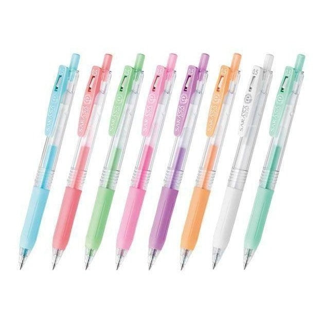 Zebra Sarasa Clip 0.5mm Milky Pastel 8-colour Set
