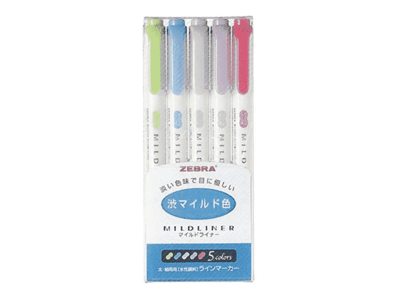 Zebra Mild liner Pen /marker pen color set Highlighter Blue Color