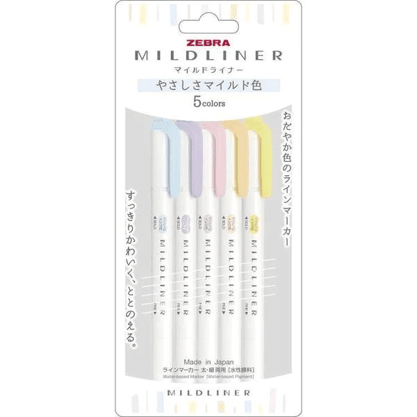 Zebra Mildliner 2020 5 colour set