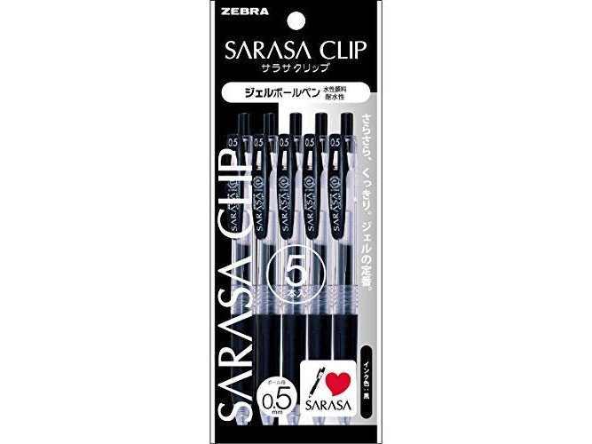 Zebra Sarasa Clip Pen 0.5mm Black 5P