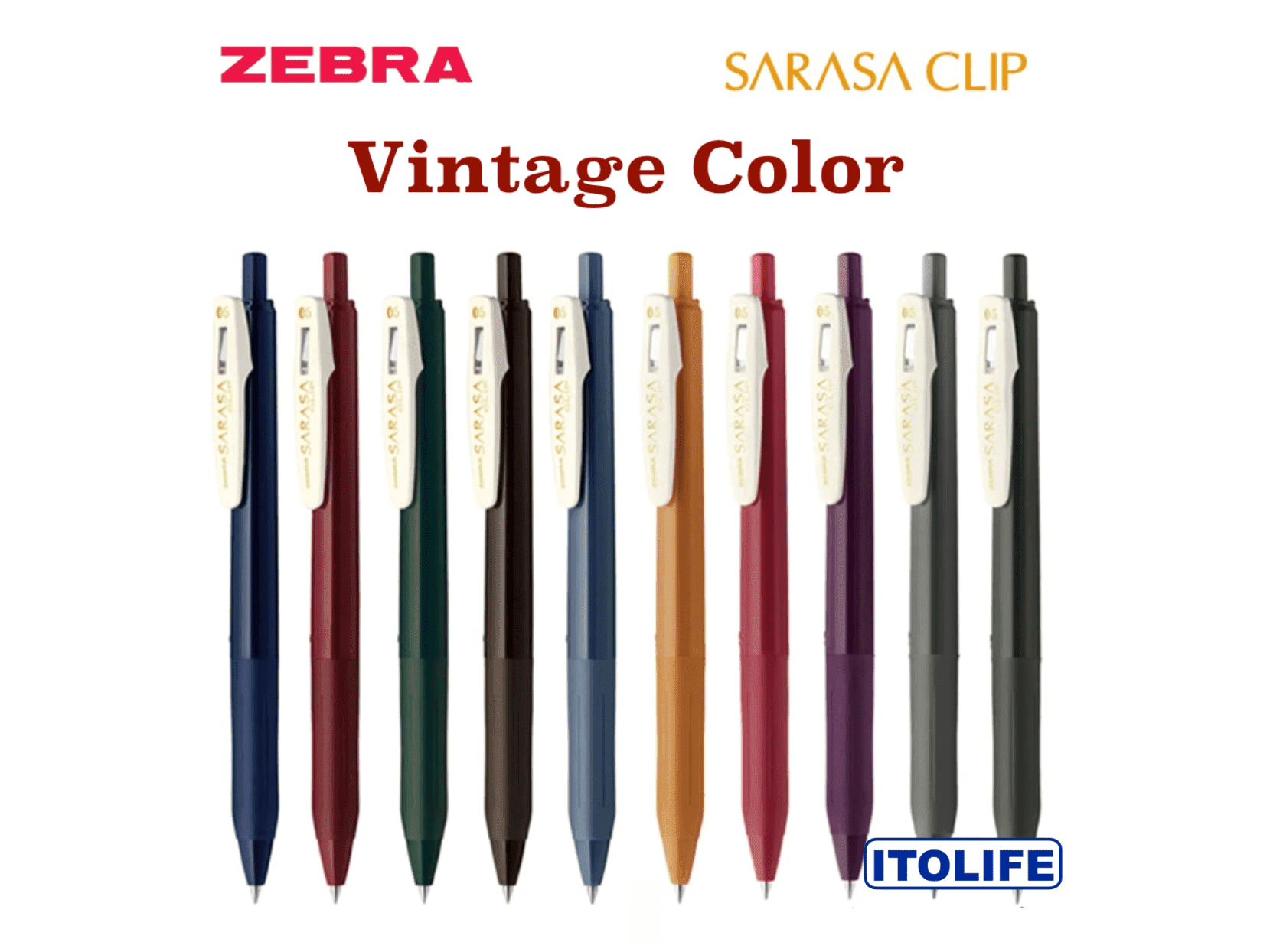 Zebra Sarasa Clip Vintage Color Gel Pen 0.5mm