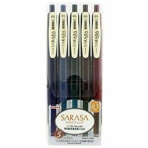Zebra SARASA Clip 0.5mm Pen Vintage Nr. 1 Set