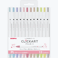 Zebra ZEBRA Clickart Non-Permanent Marker 12 Colour Set Pastel